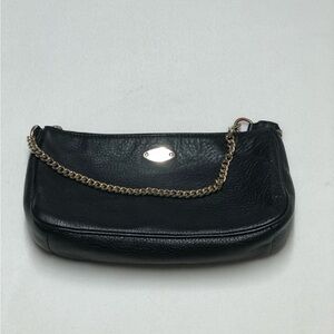 Coach Pebbled Leather Wristlet bag Black